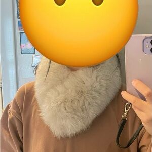 Plush Beige Faux Fur Scarf